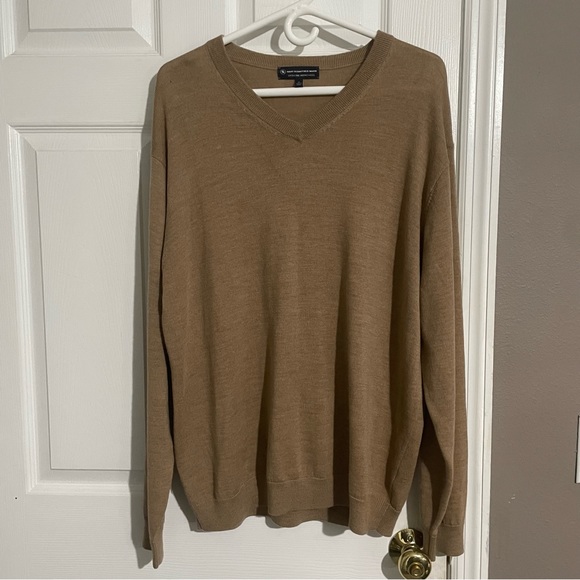 Hart Schaffner Marx Sweater Mens XL Long Sleeve V-Neck Merino Wool - Picture 1 of 4